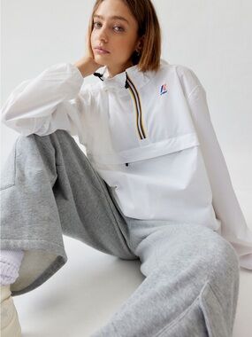 K-Way White Anorak Windbreaker